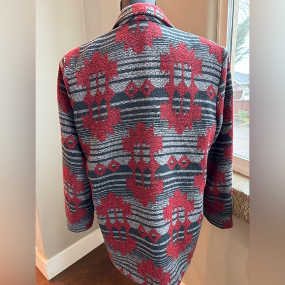 DANIELLE B - Vintage Red/Black/Gray Patterned Blazer Women’s Size Medium - Picture 7 of 16